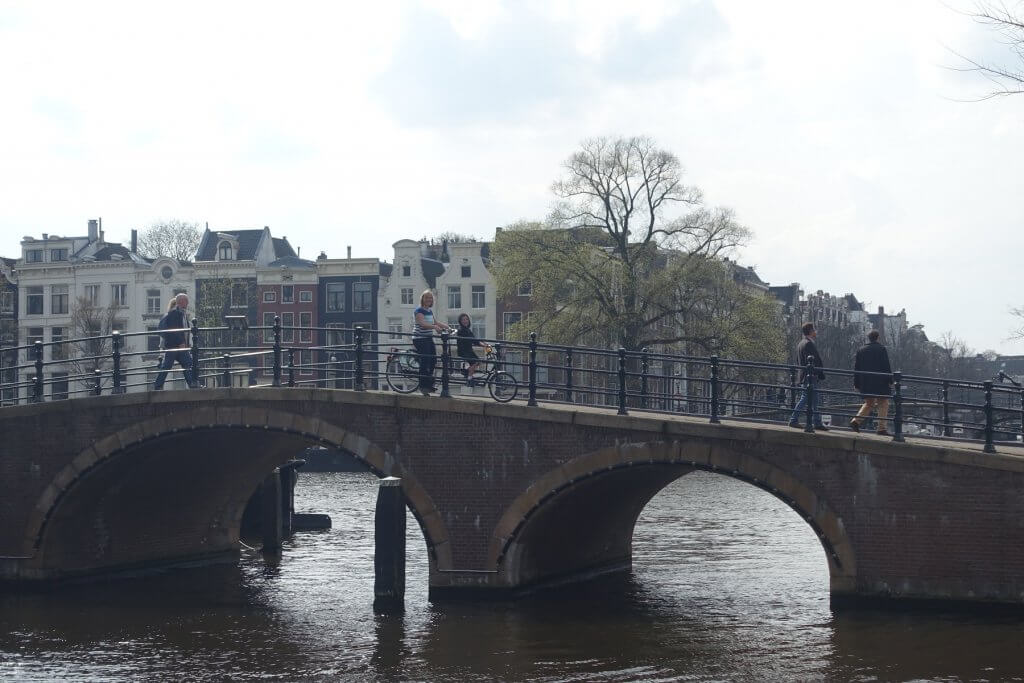 people on a bridge