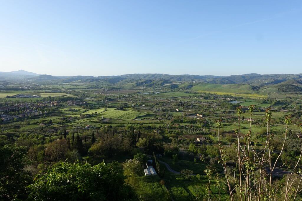 green fields and hills