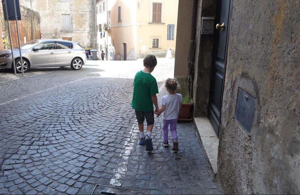 boy and girl holding hands