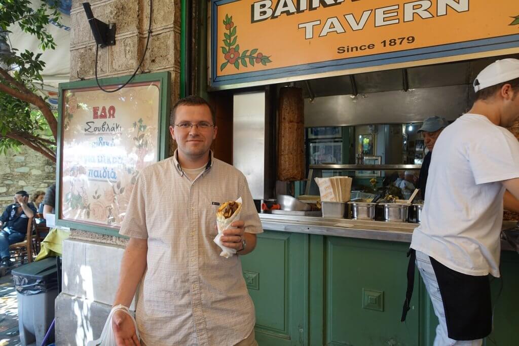 man with Greek gyro