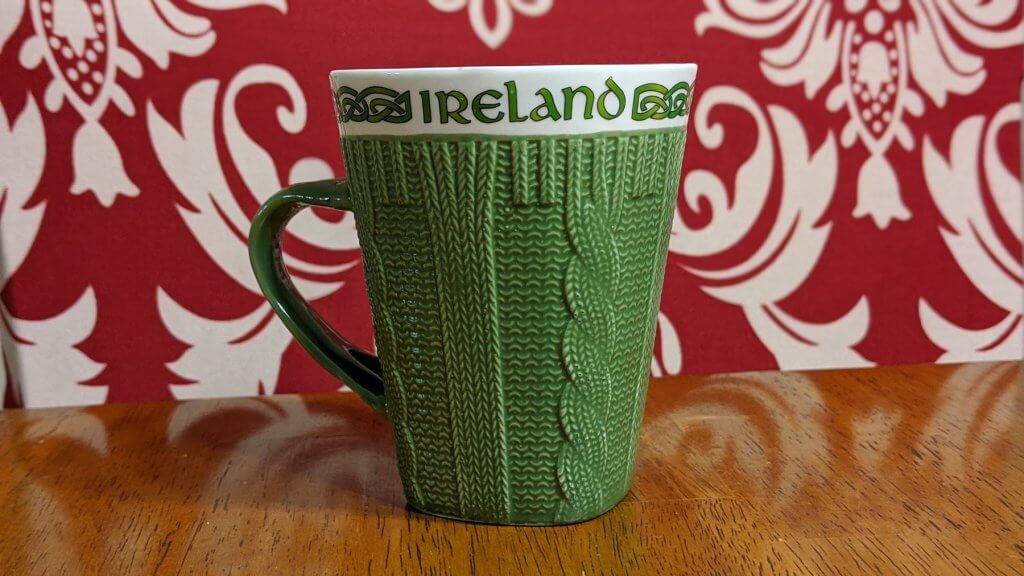 green textured mug