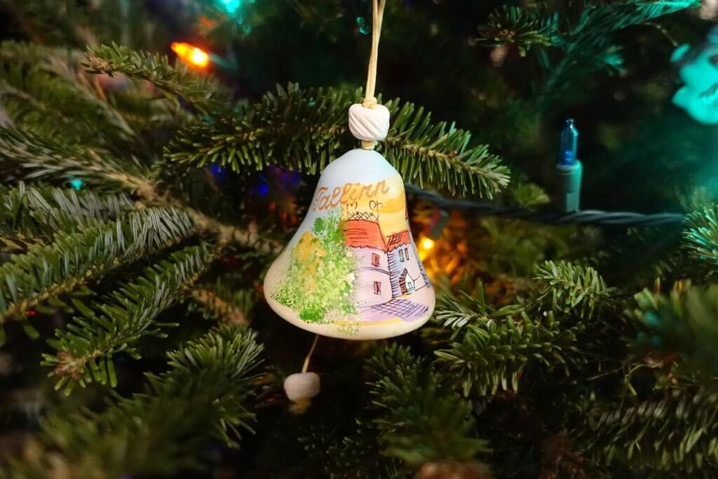 Christmas tree ornament bell with painting