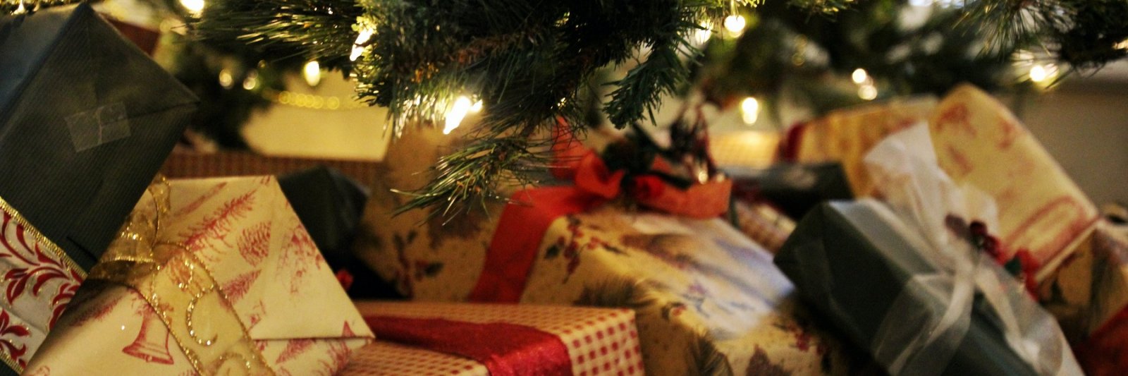 presents under Christmas tree