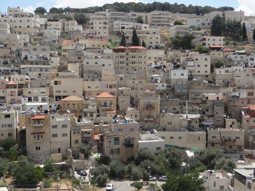 neighborhood buildings on a hill