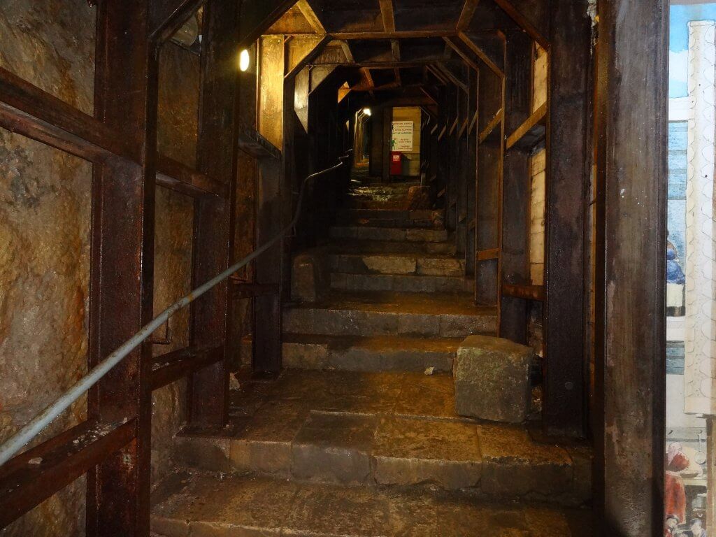 stairs in a tunnel