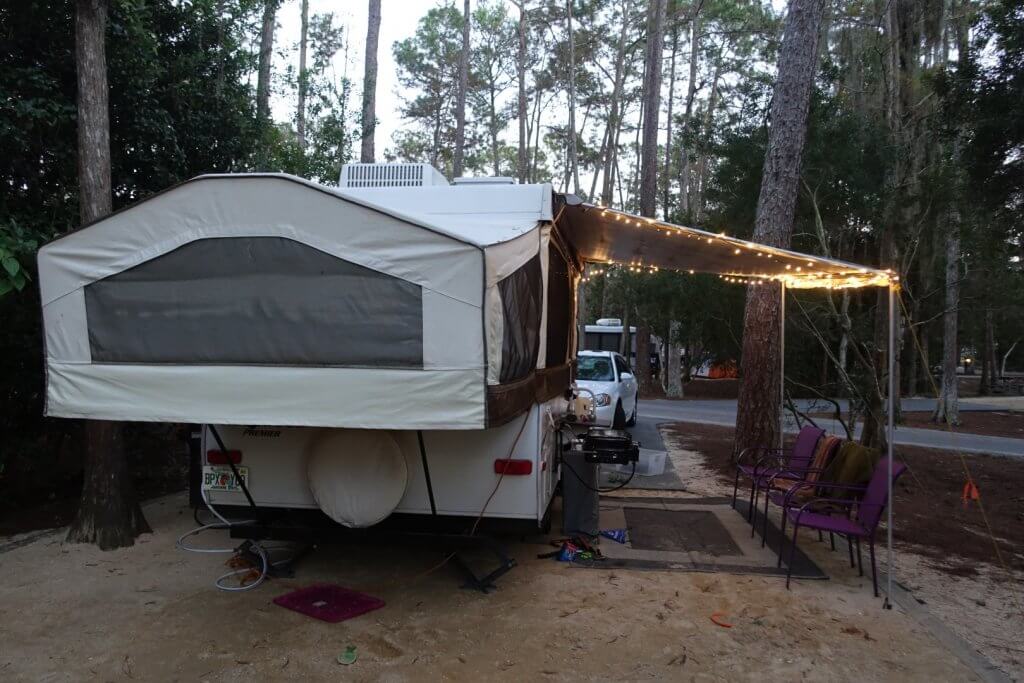 camper trailer with lights