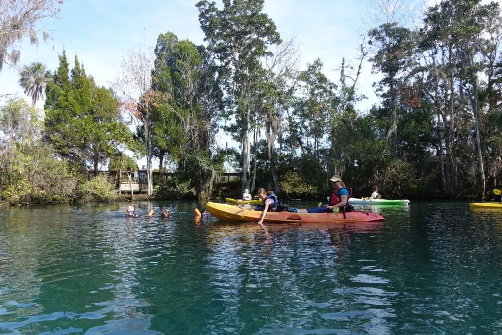 mom and daughter on kayak