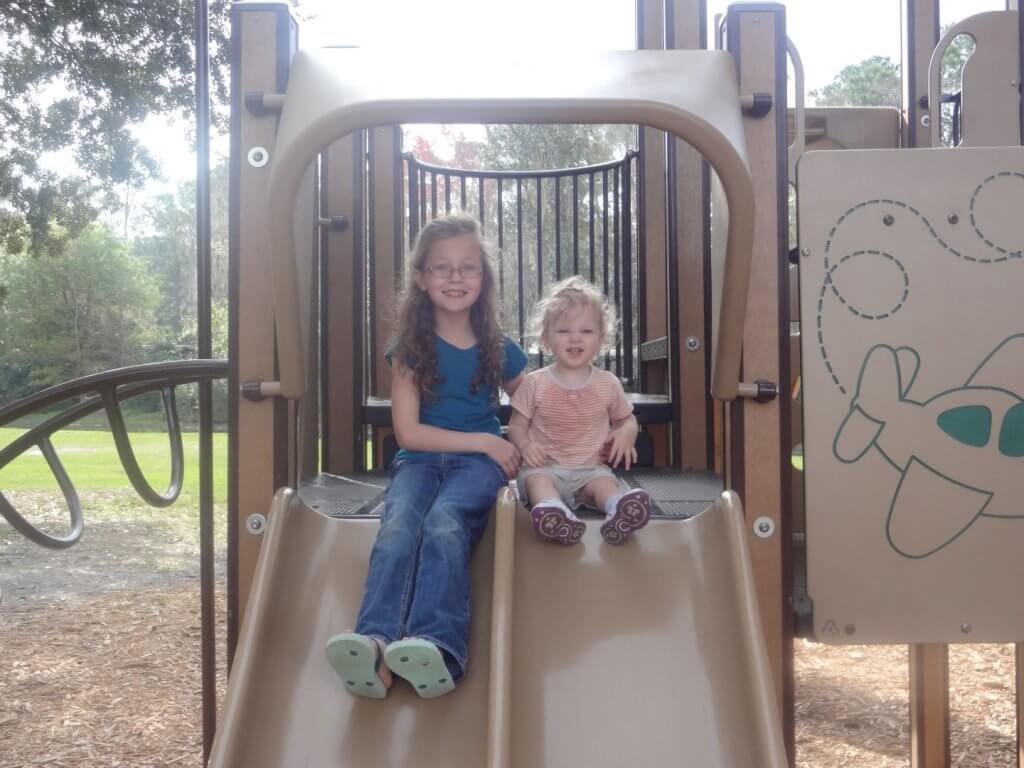 two girls on a playground