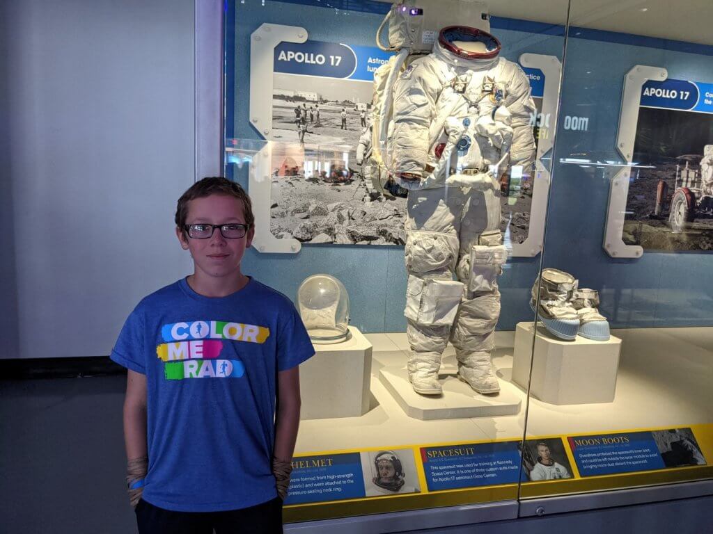 boy and a space suit