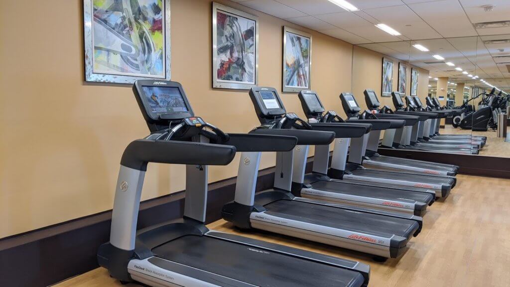 treadmills in a row