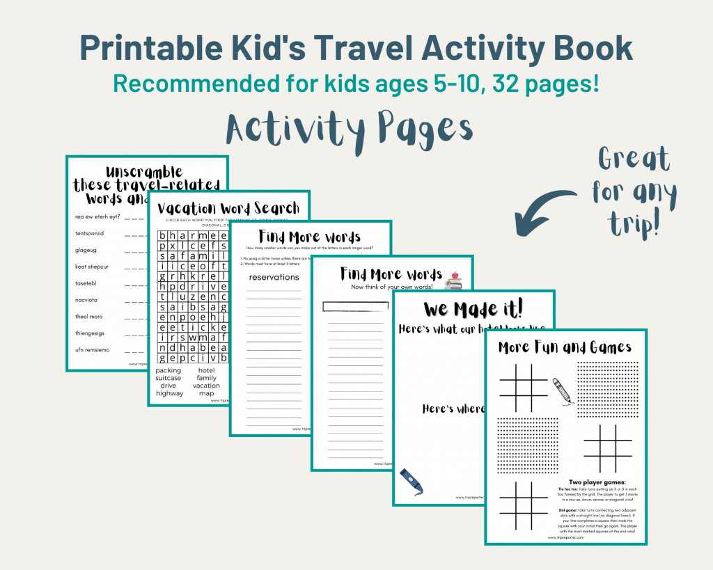 Printable travel activity book for kids trip reporter