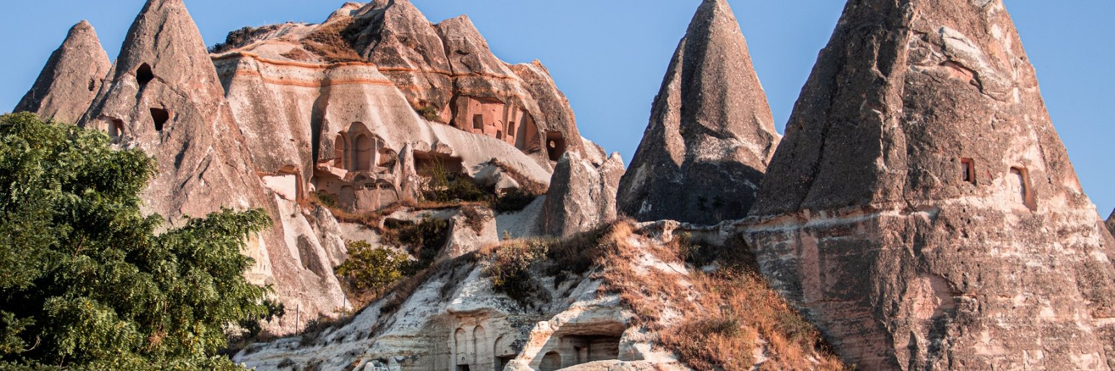 dwellings carved into mountains