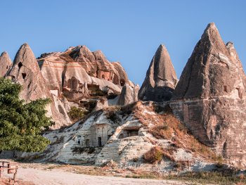 dwellings carved into mountains