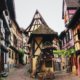 cobble streets and colorful buildings