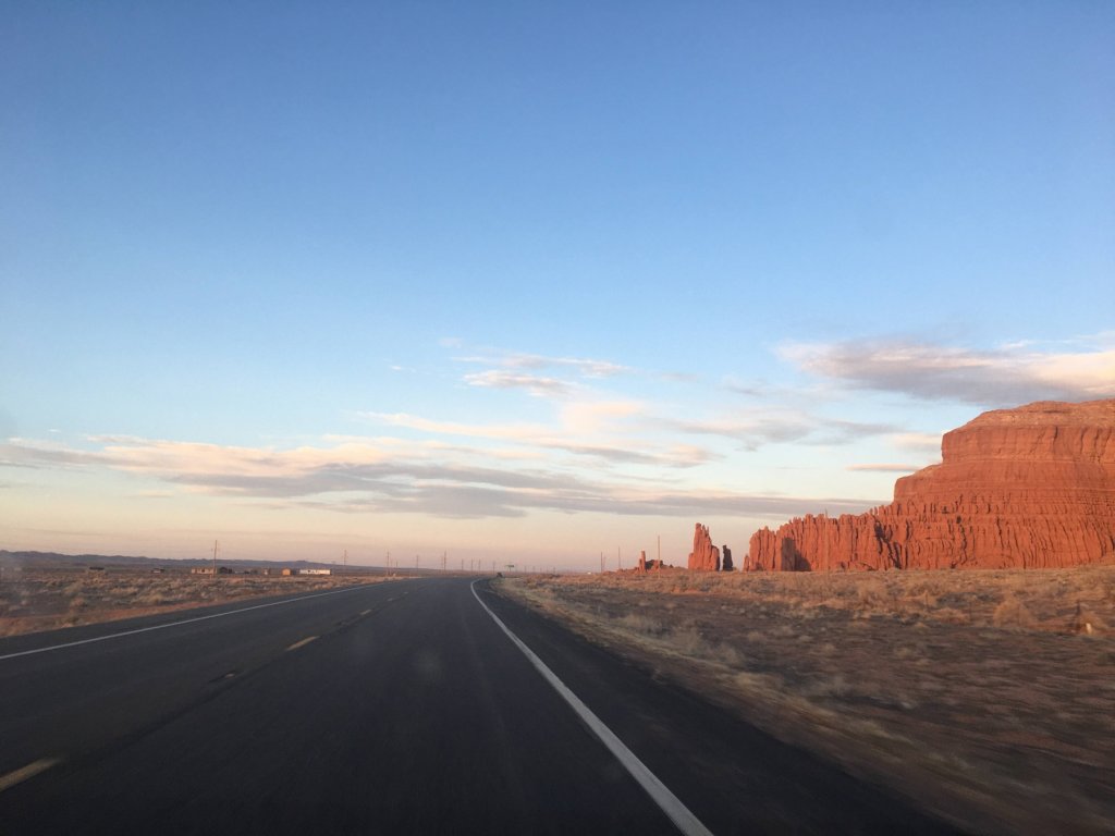 road and red rocks