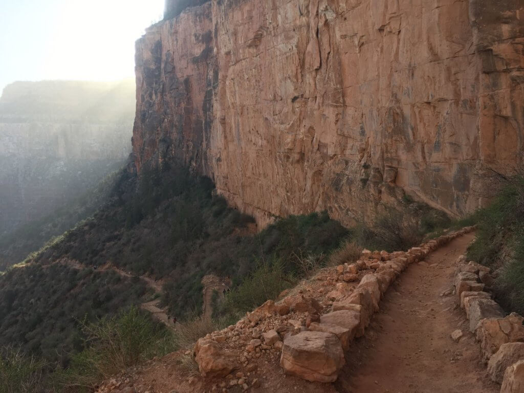 trail next to rock face