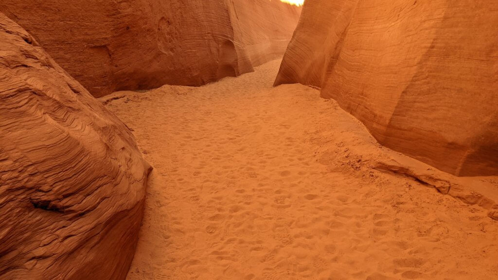 red sand and canyon walls