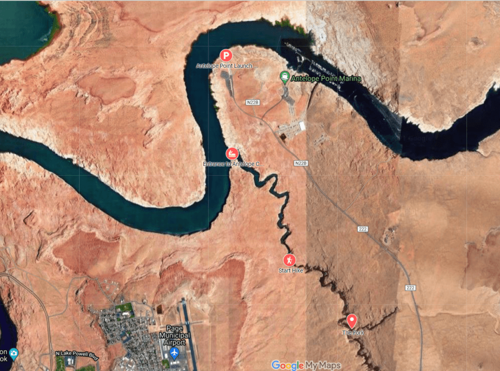 terrain map of river and canyon