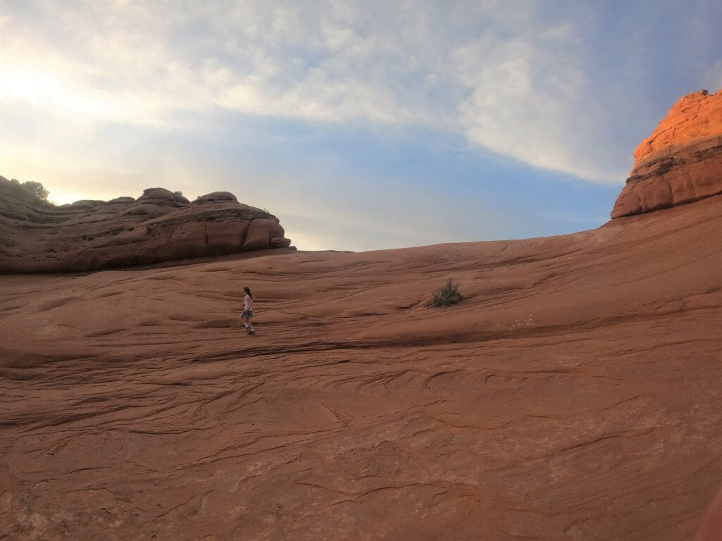 girl running on rock