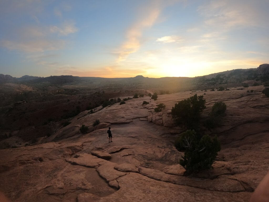 boy on rocky path