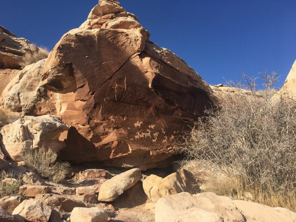 petroglyphs on large rock