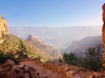 rocky trail into canyon