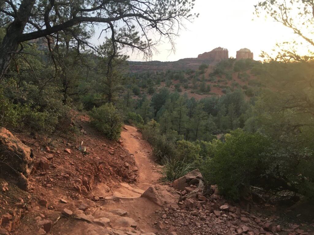 rocky trail and mountains