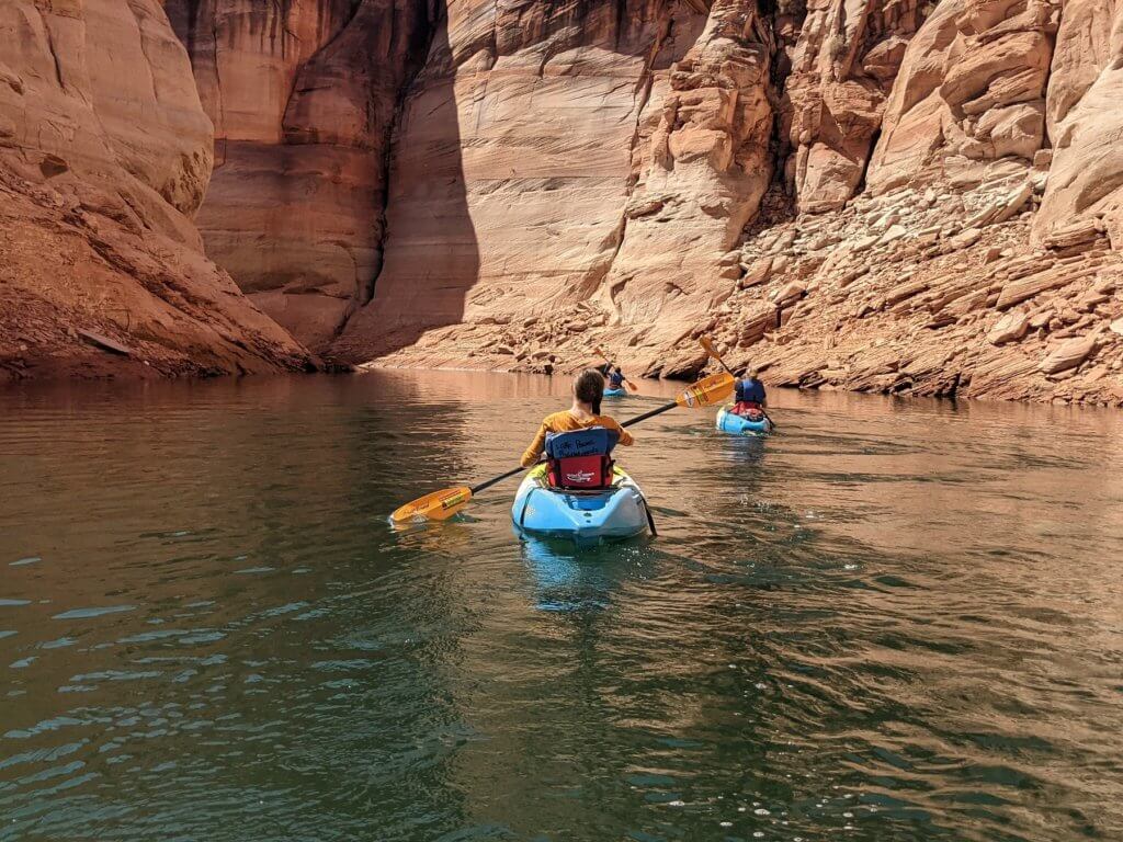 kayakers on the water