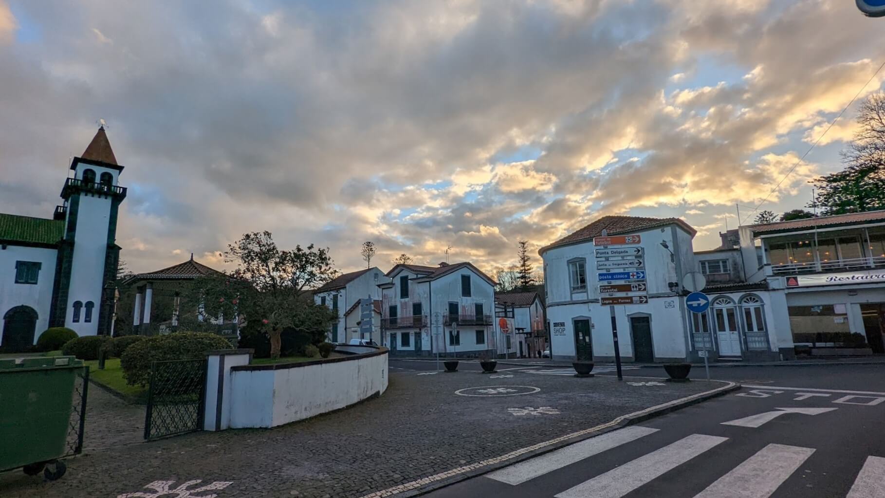 cloudy sky over town