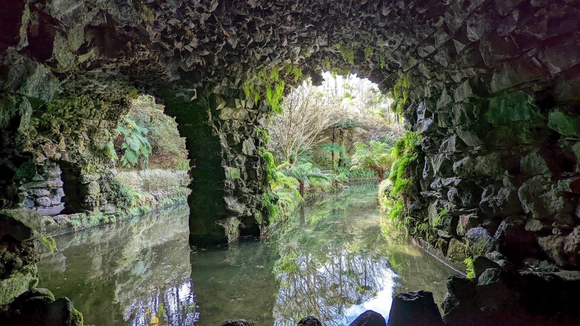two stone arches over water